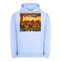Pigment Grape Ice western horses and  sunset with sunflowers Urban Hoodie - Artiststas