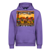Tulip western horses and  sunset with sunflowers Urban Hoodie - Artiststas