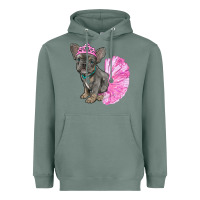 Sage Balerina French Bulldog With Tutu Heavyweight Hoodie - RanaPortraitStore