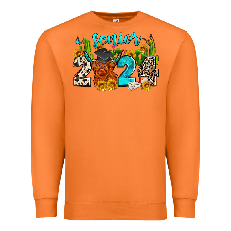Senior 2024 Cow Premium Sweatshirt by Zillion Design Studio | Teevron