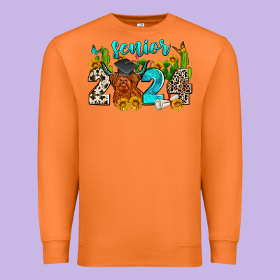 Senior 2024 Cow Premium Sweatshirt Designed By Zillion Design Studio