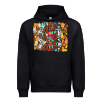 Black western horses roses and bullskulls wıth cowhide amd serape brushstro Urban Hoodie - Artiststas