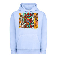 Pigment Grape Ice western horses roses and bullskulls wıth cowhide amd serape brushstro Urban Hoodie - Artiststas