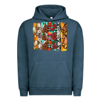 Pigment Midnight Navy western horses roses and bullskulls wıth cowhide amd serape brushstro Urban Hoodie - Artiststas