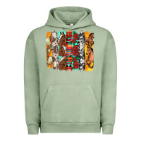 Pigment Oil Green western horses roses and bullskulls wıth cowhide amd serape brushstro Urban Hoodie - Artiststas