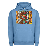 Pigment Pebble Blue western horses roses and bullskulls wıth cowhide amd serape brushstro Urban Hoodie - Artiststas