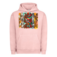Pigment Salmon western horses roses and bullskulls wıth cowhide amd serape brushstro Urban Hoodie - Artiststas