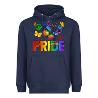 Navy hippie pride Heavyweight Hoodie - texasbilliewilder