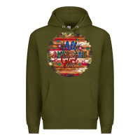 Army Green all american girl Premium Hoodie - Artiststas