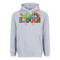 Heather Grey i am enough Heavyweight Hoodie - texasbilliewilder