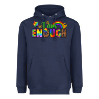 Navy i am enough Heavyweight Hoodie - texasbilliewilder