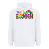White i am enough Heavyweight Hoodie - texasbilliewilder