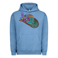 Pigment Pebble Blue cowboy hat Urban Hoodie - AdoDesignShop
