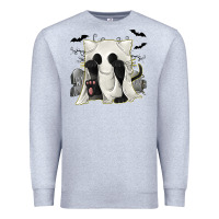 Heather Grey Ghost Cat Premium Sweatshirt - texasbilliewilder