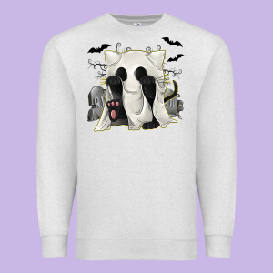 Ghost Cat Premium Sweatshirt Designed By Texasbilliewilder