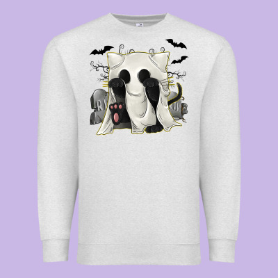 Ghost Cat Premium Sweatshirt Designed By Texasbilliewilder