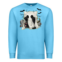 Ocean Blue Ghost Cat Premium Sweatshirt - texasbilliewilder