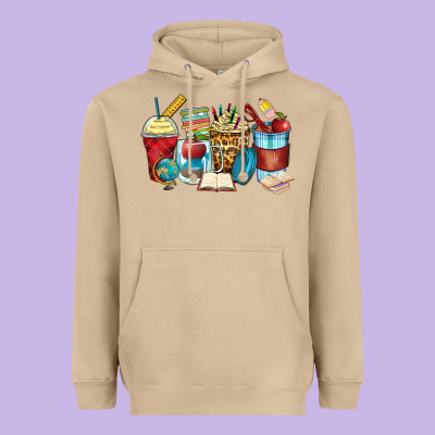 Teacher Coffee Cups Heavyweight Hoodie Designed By Zillion Design Studio