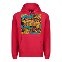 Cardinal school bus and leopar seamless pattern Premium Hoodie - BundleAndBundleShop