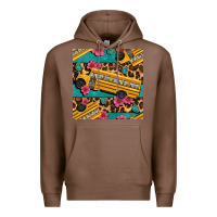 Chestnut school bus and leopar seamless pattern Premium Hoodie - BundleAndBundleShop