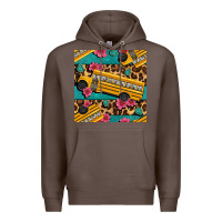 Coffee school bus and leopar seamless pattern Premium Hoodie - BundleAndBundleShop