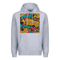 Heather Grey school bus and leopar seamless pattern Premium Hoodie - BundleAndBundleShop