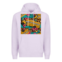 Lilac school bus and leopar seamless pattern Premium Hoodie - BundleAndBundleShop