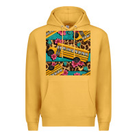 Mustard school bus and leopar seamless pattern Premium Hoodie - BundleAndBundleShop