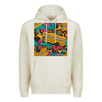 Oatmeal Heather school bus and leopar seamless pattern Premium Hoodie - BundleAndBundleShop