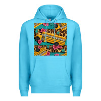 Ocean Blue school bus and leopar seamless pattern Premium Hoodie - BundleAndBundleShop