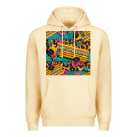 Pina Colada school bus and leopar seamless pattern Premium Hoodie - BundleAndBundleShop