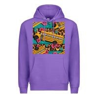 Purple school bus and leopar seamless pattern Premium Hoodie - BundleAndBundleShop