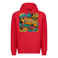 Red school bus and leopar seamless pattern Premium Hoodie - BundleAndBundleShop