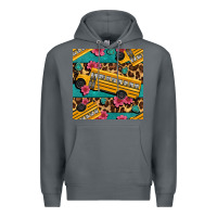 Rock school bus and leopar seamless pattern Premium Hoodie - BundleAndBundleShop