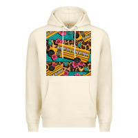 Sandshell school bus and leopar seamless pattern Premium Hoodie - BundleAndBundleShop