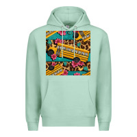 Seafoam school bus and leopar seamless pattern Premium Hoodie - BundleAndBundleShop