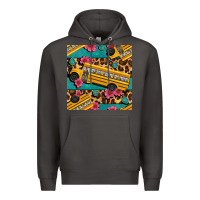 Smoke school bus and leopar seamless pattern Premium Hoodie - BundleAndBundleShop