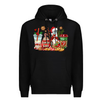 Black santa fuel coffee cups Premium Hoodie - AdoDesignShop