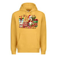 Mustard santa fuel coffee cups Premium Hoodie - AdoDesignShop