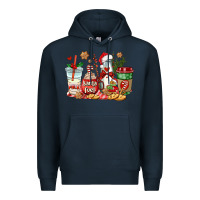 Navy santa fuel coffee cups Premium Hoodie - AdoDesignShop