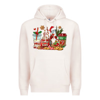 Pale Pink santa fuel coffee cups Premium Hoodie - AdoDesignShop