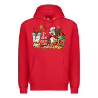 Red santa fuel coffee cups Premium Hoodie - AdoDesignShop