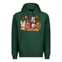 Sports Green santa fuel coffee cups Premium Hoodie - AdoDesignShop