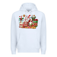 White santa fuel coffee cups Premium Hoodie - AdoDesignShop