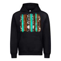 Black western cowhide wood and turquoise glitter brushstrokes Urban Hoodie - Artiststas