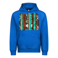 Cobalt western cowhide wood and turquoise glitter brushstrokes Urban Hoodie - Artiststas