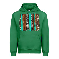 Emerald western cowhide wood and turquoise glitter brushstrokes Urban Hoodie - Artiststas