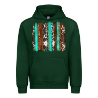 Forest Green western cowhide wood and turquoise glitter brushstrokes Urban Hoodie - Artiststas