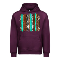 Mauve Wine western cowhide wood and turquoise glitter brushstrokes Urban Hoodie - Artiststas