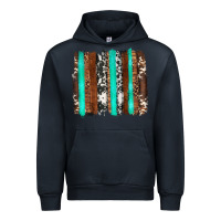 Navy western cowhide wood and turquoise glitter brushstrokes Urban Hoodie - Artiststas